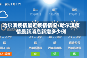 哈尔滨疫情最近疫情情况/哈尔滨疫情最新消息新增多少例