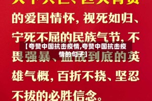 【夸赞中国抗击疫情,夸赞中国抗击疫情的句子】