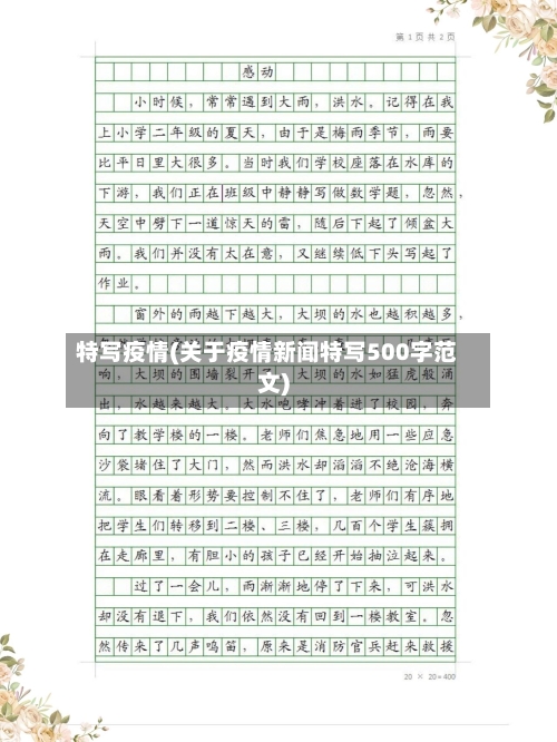 特写疫情(关于疫情新闻特写500字范文)-第1张图片