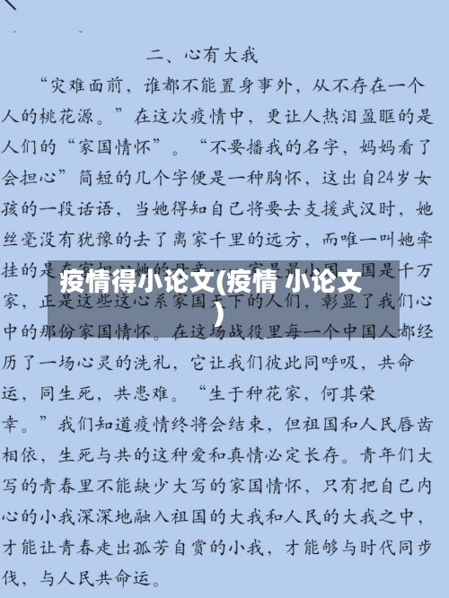 疫情得小论文(疫情 小论文)-第2张图片